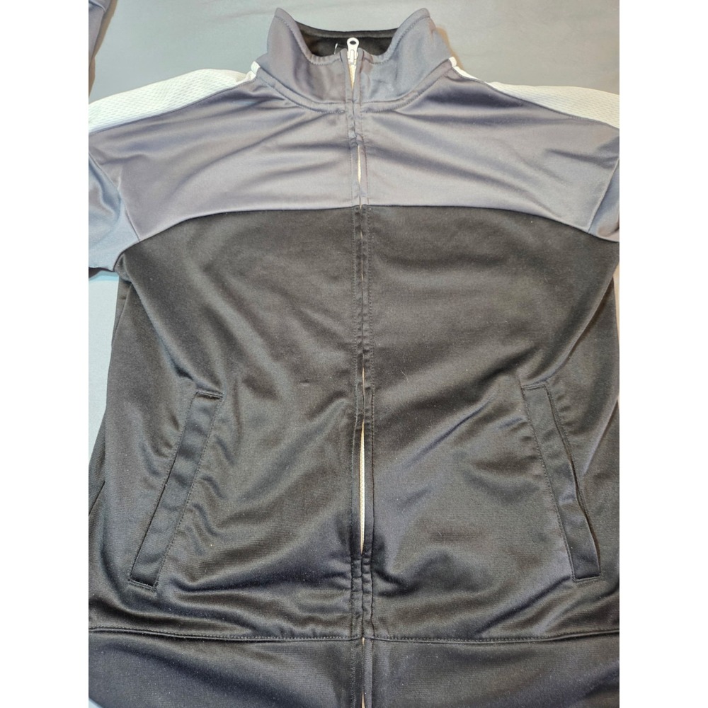 508 Athletic Works Kids L 10-12 Black Gray Track Jacket Full Zip Athletic
